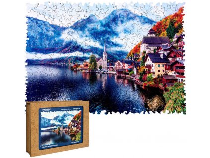 PUZZLER DŘEVO Halštatské jezero 30x21cm dekorativní skládačka 250 dílků