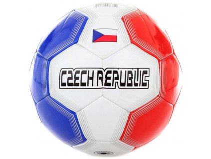 Míč fotbalový vel.5 Česká Republika kopačák 20cm šitý balon trikolora