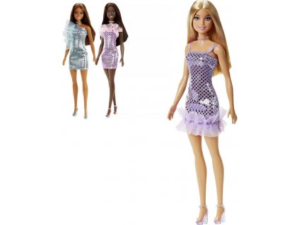 MATTEL BRB Panenka Barbie Glitz třpytivé šaty dlouhé vlasy 3 druhy