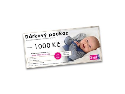 Dárkový šek 1 000,- Kč Little Angel elektronický