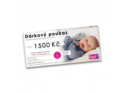 Dárkový šek 1 500 Kč Little Angel elektronický