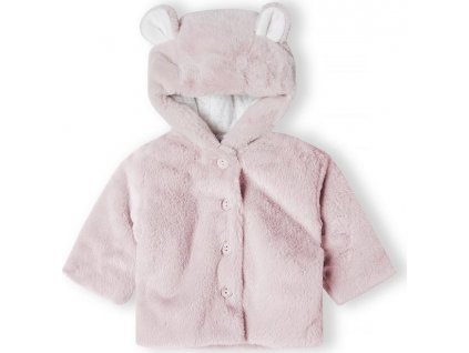 Kabátek kojenecký chlupatý s podšívkou, Minoti, babyprem 29, růžová 2023