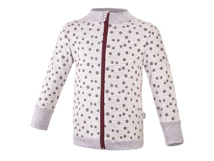 45936 mikina rozepinaci divci sedy melir bordo puntik