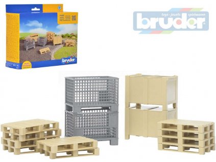 BRUDER 02415 (2415) Logistický set europaleta 10ks s doplňky