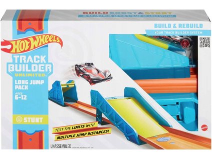 MATTEL HOT WHEELS Track Builder set s autíčkem pro stavitele Dlouhý skok