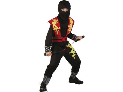 KARNEVAL Šaty NINJA vel. M (120-130 cm) 5-9 let KOSTÝM