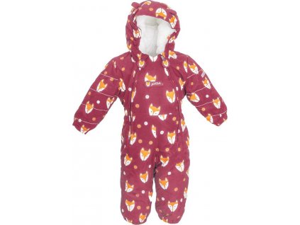 overal zimní dívčí s kožíškem, Pidilidi, PD1142-16, vínová (Velikost 80, SizeAge 1 rok)