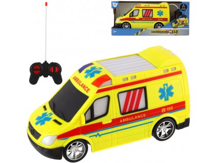 RC Auto ambulance 20cm sanitka na vysílačku 27MHz na baterie Světlo