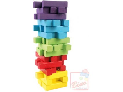 BINO DŘEVO Hra věž Jenga set 60 kostiček + kostka *DŘEVĚNÉ HRAČKY*