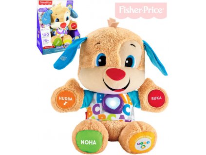 FISHER PRICE Pejsek mluvící interaktivní na baterie zpívá CZ Světlo Zvuk