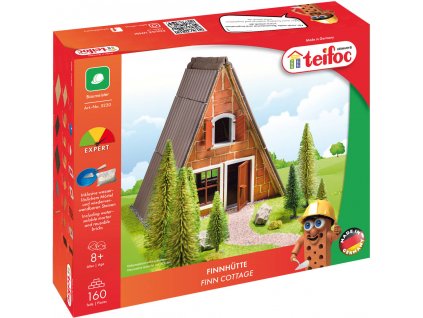 TEIFOC Finská chata 160 dílků pálené cihličky v krabici 1025 STAVEBNICE