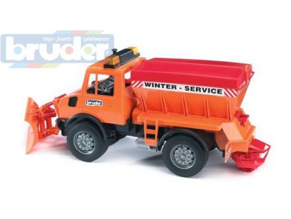 BRUDER 02572 (2572) Auto Mercedes Benz UNIMOG s radlicí + sypač