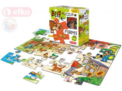 EFKO Baby Puzzle BIG Farma velké dílky skládačka set 24 dílků 68x47cm v krabici