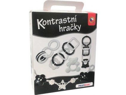 PROFIBABY Baby kontrastní hračky + zábrana na kočárek pro miminko