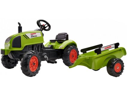 FALK Traktor Claas Arion 410 šlapací Zelený vozítko s valníkem s klaksonem