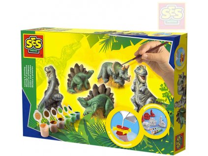 SES CREATIVE Sádroví dinosauři kreativní set k odlévání z gumové formy