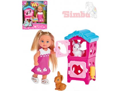 SIMBA Evi Love Panenka Evička králíkárna 12cm set s doplňky v krabičce