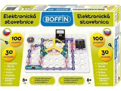 Boffin 100 elektronická stavebnice 100 projektů na baterie 30ks v krabici