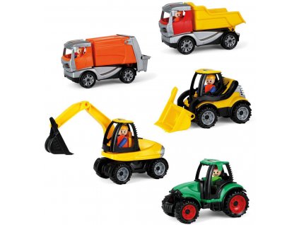 LENA Truckies baby auto pracovní set s figurkou volný chod 5 druhů plast