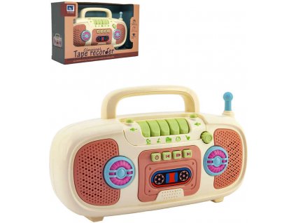 Radio (kazeťák) dětský retro radiomagnetofon s písničkami na baterie Světlo Zvuk