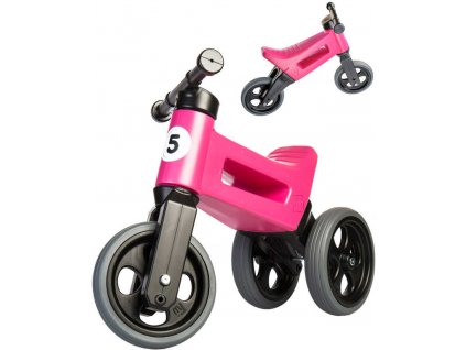 Odrážedlo Funny Wheels Rider Sport 2v1 dětské odstrkovadlo Růžové plast