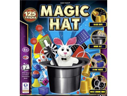 Škola kouzel Magický klobouk sada kouzel a 125 triků s doplňky v krabici