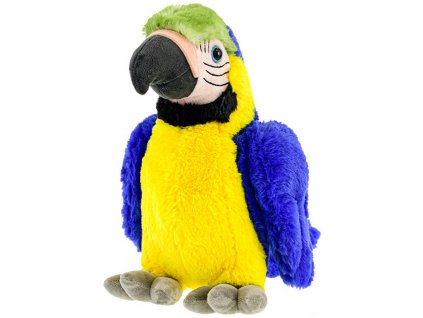PLYŠ Pták papoušek 29cm žluto-modrý *PLYŠOVÉ HRAČKY*