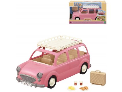 Sylvanian Families Auto Van růžové s nosičem herní set s doplňky plast