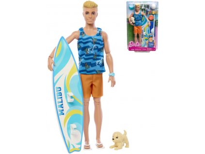 MATTEL BRB Barbie panák surfař Ken herní set s doplňky v krabici