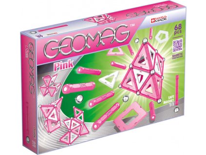 GEOMAG Pink 68 dílků růžová magnetická STAVEBNICE