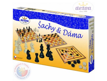 DETOA DŘEVO Hra Šachy a dáma 2v1 *SPOLEČENSKÉ HRY*