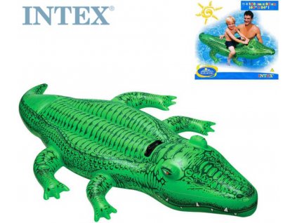 INTEX Aligátor nafukovací 168x86cm dětské plavidlo s držadlem do vody 58546