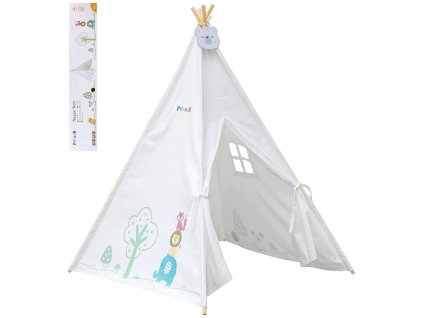 VIGA PolarB Stan dětský 122x150x122cm indiánské teepee s oknem dřevo/plátno