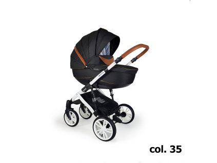 Kombinovaný kočárek Firkon Vesta č.35 černá melange /kaštanová hnědá 2026  + rukávník zdarma