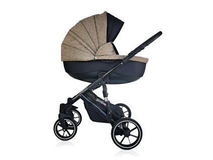 Kombinovaný kočárek Firkon Vesta č.51 melange písková /černá rukojeť 2026  + rukávník zdarma