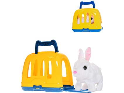 PLYŠ Králíček hopsající 17cm set s přepravkou na baterie Zvuk *PLYŠOVÉ HRAČKY*