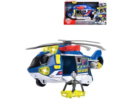 DICKIE Helikoptéra záchranářská 39cm funkční na baterie Světlo Zvuk