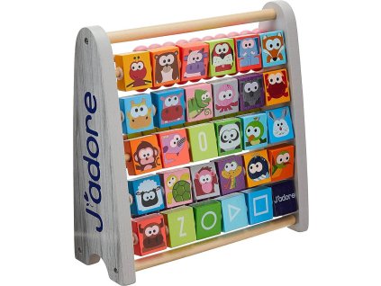 JADORE DŘEVO Baby počítadlo + abeceda zvířátka 2v1 *DŘEVĚNÉ HRAČKY*