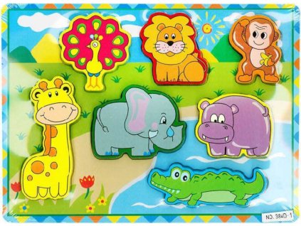 DŘEVO Baby vkládačka zvířátka safari *DŘEVĚNÉ HRAČKY*
