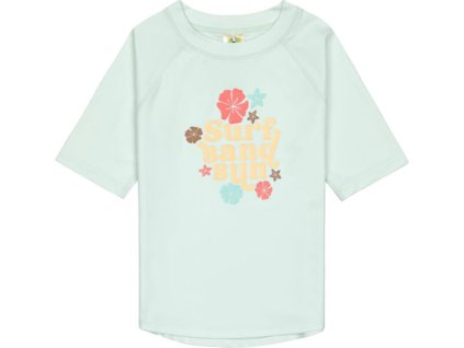 LÄSSIG SPLASH LÄSSIG Short Sleeve Rashguard flowers sea foam 13-18 mo.