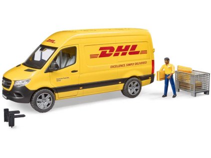 BRUDER 02670 Auto Mercedes-Benz Sprinter DHL set s řidičem a doplňky