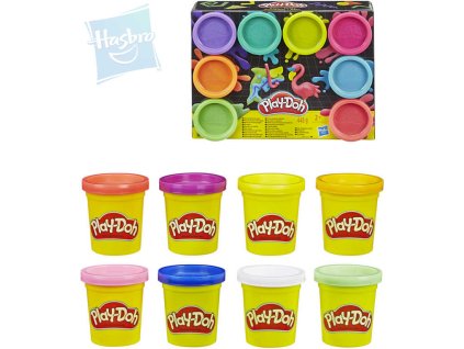 HASBRO PLAY-DOH Modelína dětská set 8 kelímků neonové barvy 2 druhy