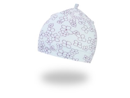 Čepice tenká TISK Outlast® - sv.mentolová kytičky Velikost čepic: 4 | 45-48 cm