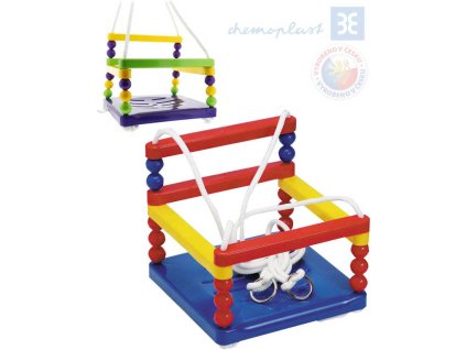 CHEMOPLAST Houpačka závěsná dětská 32x32cm se zábranou plast 3 barvy