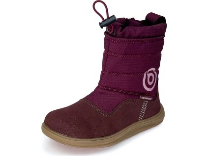 Dívčí zimní barefoot boty s membránou Bugga RUBA Fuchsia B00197-07 (Velikost 25)