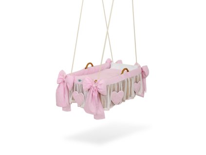 1478 377 kosz mojzesza kolyska wiszaca pepitka rozowa 3