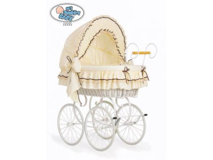 Bílý retro koš s bílým podvozkem - DOMÁCÍ LUXUSNÍ KOČÁREK > varianta 72100-026 2021