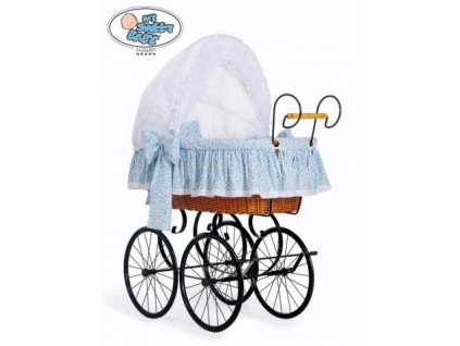 Luxusní RETRO koš na miminko MY SWEET BABY - DOMÁCÍ KOČÁREK > varianta 2100-914 (modrá louka) 2019