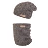 Set pletená čepice a nákrčník Outlast ® - černobílá Velikost: 5 | 49-53 cm