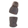 Set pletená čepice s BAMBULÍ a nákrčník Outlast ® - tm.šedá Velikost: 5 | 49-53 cm
